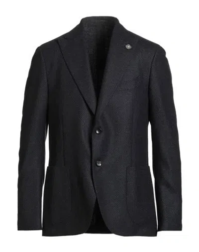 Lardini Man Blazer Midnight Blue Size 42 Wool