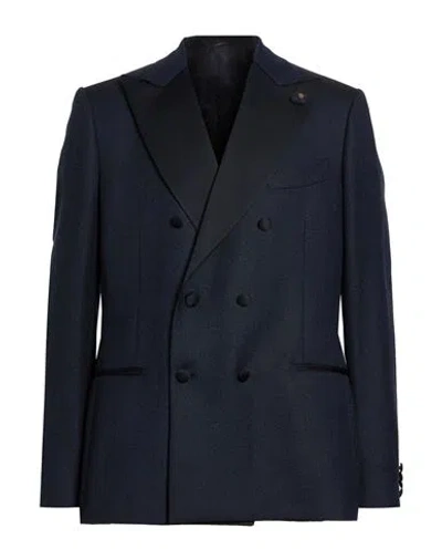 Lardini Man Blazer Midnight Blue Size 42 Wool, Linen