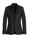 Lardini Man Blazer Midnight Blue Size 42 Wool, Polyester, Elastane In Black