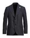 Lardini Man Blazer Midnight Blue Size 42 Wool, Viscose, Polyamide, Linen, Silk In Blue