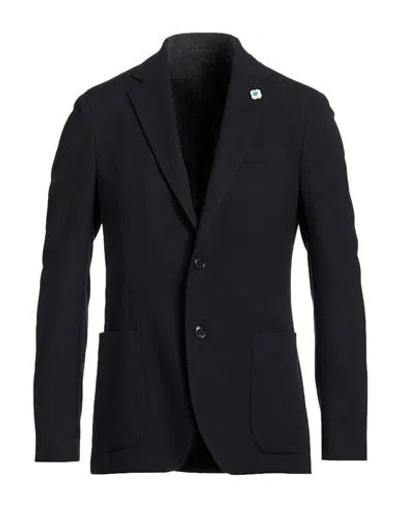 Lardini Man Blazer Midnight Blue Size 44 Wool, Polyester, Cotton, Elastane