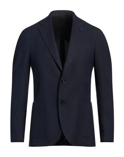 Lardini Man Blazer Midnight Blue Size 46 Wool, Cotton