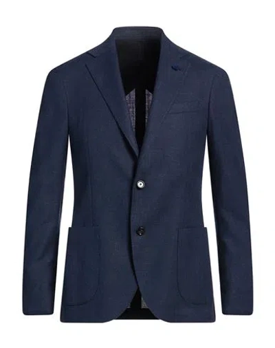 Lardini Man Blazer Midnight Blue Size 46 Wool, Cotton, Linen
