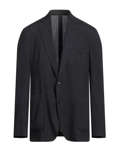Lardini Man Blazer Midnight Blue Size 46 Wool, Silk