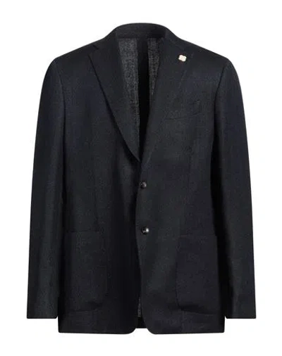Lardini Man Blazer Midnight Blue Size 44 Wool, Linen