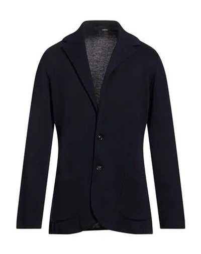 Lardini Man Blazer Midnight Blue Size Xl Wool In Black