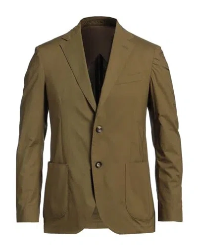 Lardini Man Blazer Military Green Size 44 Cotton, Elastane