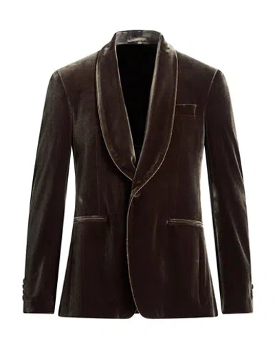 Lardini Man Blazer Military Green Size 44 Polyester, Elastane