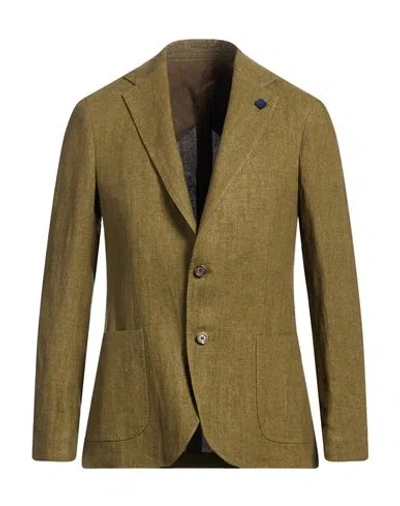 Lardini Man Blazer Military Green Size 48 Linen