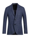 Lardini Man Blazer Navy Size 40 Linen, Silk, Wool, Cotton, Textile Fibers In Navy