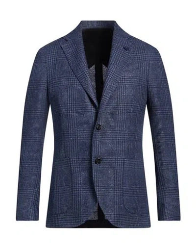 Lardini Man Blazer Navy Size 40 Linen, Silk, Wool, Cotton, Textile Fibers