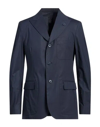 Lardini Man Blazer Navy Size 42 Cotton, Elastane
