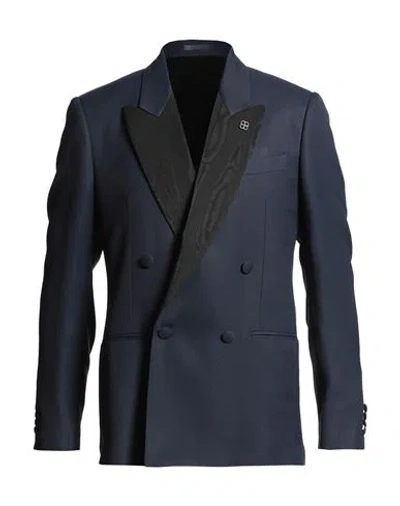 Lardini Man Blazer Navy Size 42 Viscose In Blue
