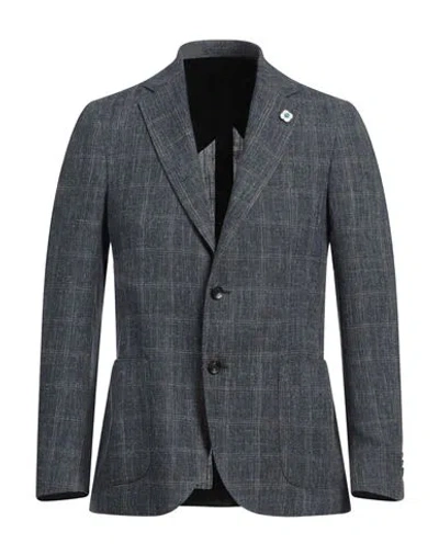 Lardini Man Blazer Navy Size 42 Wool, Cotton, Linen
