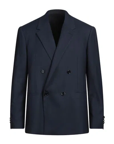Lardini Man Blazer Navy Size 42 Wool, Polyester, Lyocell In Blue