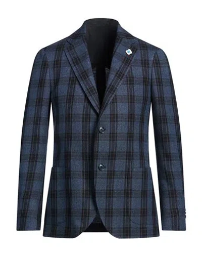 Lardini Man Blazer Navy Blue Size 44 Wool
