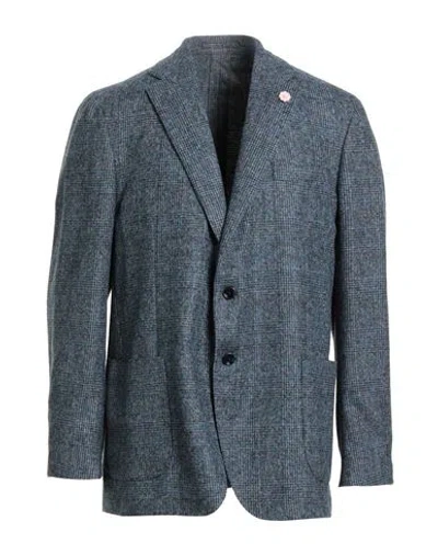 Lardini Man Blazer Navy Size 46 Alpaca Wool, Wool, Polyester, Lyocell In Blue