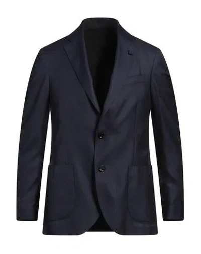Lardini Man Blazer Navy Size 46 Cashmere, Silk