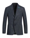 Lardini Man Blazer Navy Size 46 Viscose, Polyester, Linen, Wool In Navy