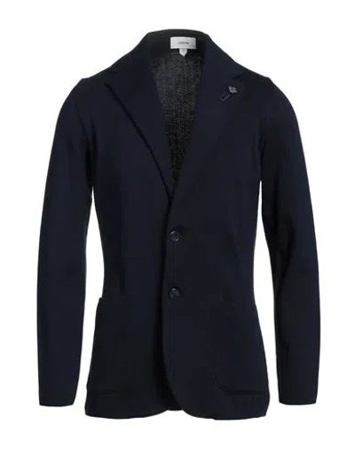 Lardini Man Blazer Navy Size Xl Cotton In Navy
