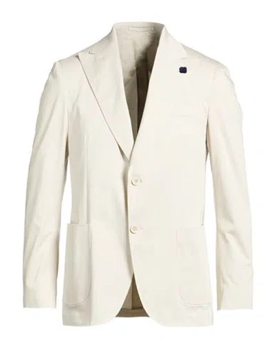 Lardini Man Blazer Off White Size 42 Cotton, Elastane