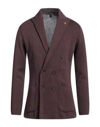 Lardini Man Blazer Plum Size M Cotton In Purple