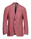 Lardini Man Blazer Red Size 48 Wool, Silk, Linen In Red