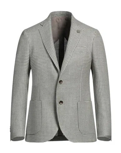 Lardini Man Blazer Sage Green Size 44 Wool, Linen