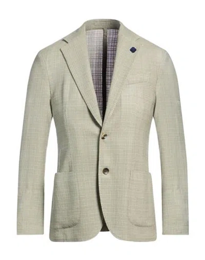 Lardini Man Blazer Sage Green Size 44 Wool, Silk