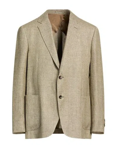 Lardini Man Blazer Sage Green Size 48 Linen, Wool