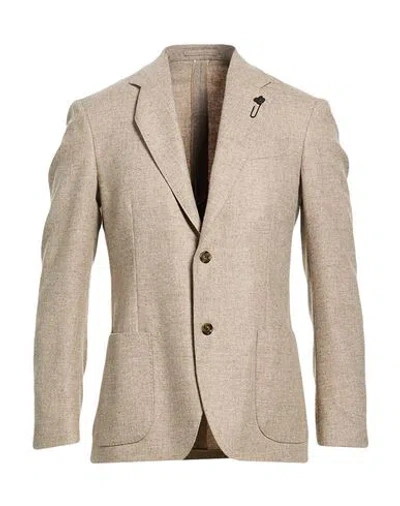 Lardini Man Blazer Sand Size 40 Wool, Cashmere In Neutral
