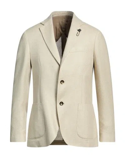 Lardini Man Blazer Sand Size 44 Cashmere, Silk In Neutral
