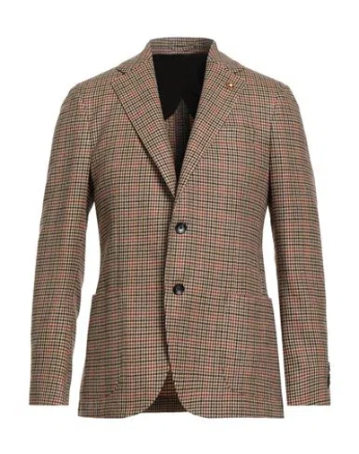 Lardini Man Blazer Sand Size 46 Virgin Wool, Cashmere In Brown