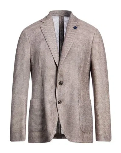 Lardini Man Blazer Sand Size 48 Cotton, Linen In Beige