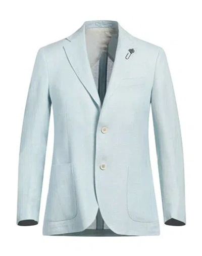 Lardini Man Blazer Sky Blue Size 40 Linen, Wool