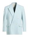 Lardini Man Blazer Sky Blue Size 40 Polyester, Wool, Elastane In Blue