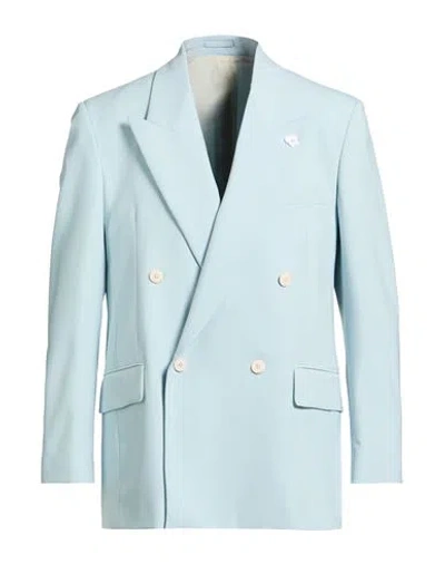Lardini Man Blazer Sky Blue Size 40 Polyester, Wool, Elastane