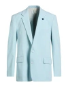 Lardini Man Blazer Sky Blue Size 40 Polyester, Wool, Elastane In Blue