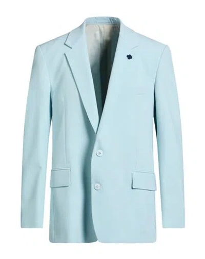 Lardini Man Blazer Sky Blue Size 40 Polyester, Wool, Elastane