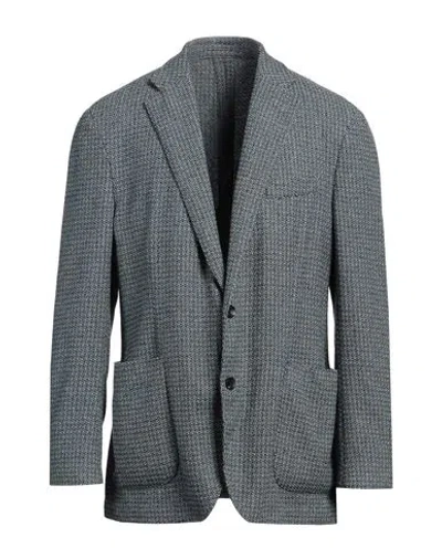 Lardini Man Blazer Slate Blue Size 44 Wool, Cotton, Polyamide