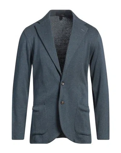 Lardini Man Blazer Slate Blue Size L Cotton
