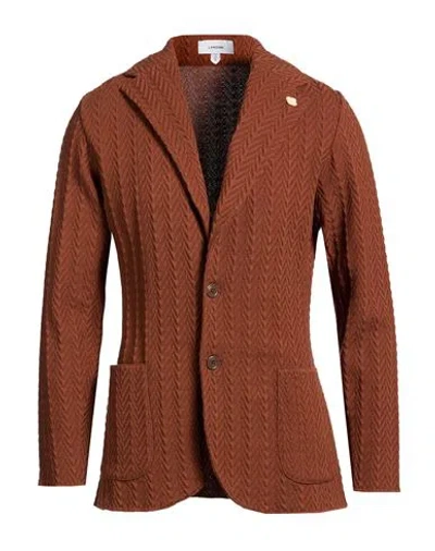 Lardini Man Blazer Tan Size Xl Cotton In Brown