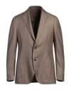 Lardini Man Blazer Taupe Size 46 Cashmere, Silk In Grey
