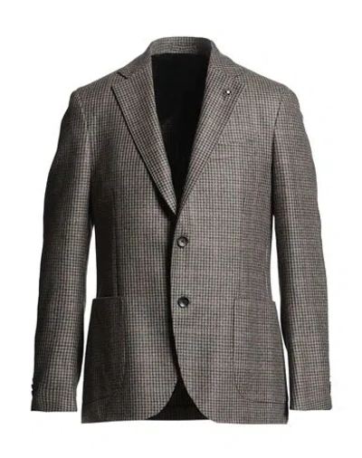 Lardini Man Blazer Taupe Size 46 Virgin Wool In Gold