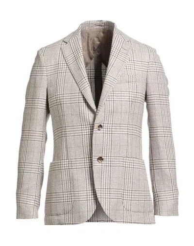 Lardini Man Blazer Taupe Size 46 Wool, Alpaca Wool, Silk In Neutral