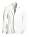 Lardini Man Blazer White Size 38 Cotton, Viscose, Polyamide In White