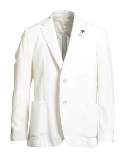 Lardini Man Blazer White Size 38 Cotton, Viscose, Polyamide