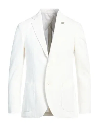 Lardini Man Blazer White Size 42 Cotton