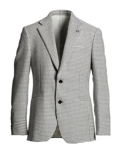 Lardini Man Blazer White Size 42 Virgin Wool In Gray