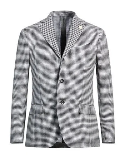 Lardini Man Blazer White Size 44 Wool, Linen, Silk